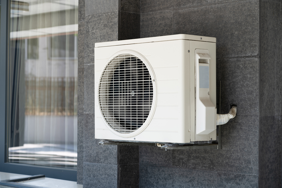 Heat pump installed at a home